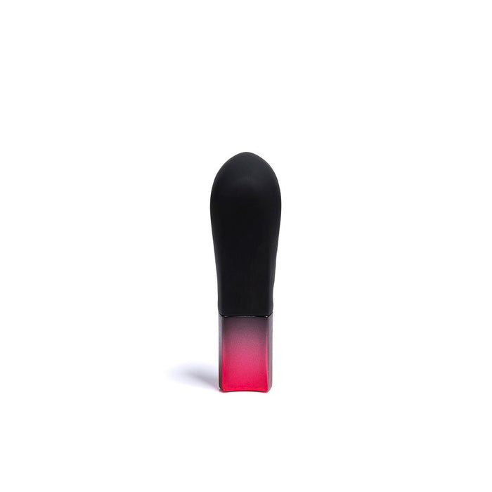 The "Hot Octopuss Amo Powerful Silicone Bullet" by Hot Octopuss is a small device featuring a black, rounded cap and a translucent red bottom, resembling a premium silicone sex toy. The background is plain white.