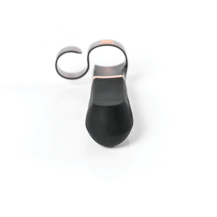 The Hot Octopuss Digit Silicone Rechargeable Finger Vibrator is a sleek, black wearable device made from premium silicone with a curved hook design that fits comfortably on fingers. Its minimalist aesthetic stands out beautifully against a clean, white background.