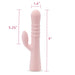 The Jaymie G-Spot Rabbit with Pulsating Beads from Blush is a 9-inch pink silicone adult toy that features a 5.25-inch long main shaft with a diameter of 1.4 inches. This G-spot vibrator is equipped with a secondary extension near the base and textured ridges on the main shaft, offering dual stimulation for an enhanced experience.