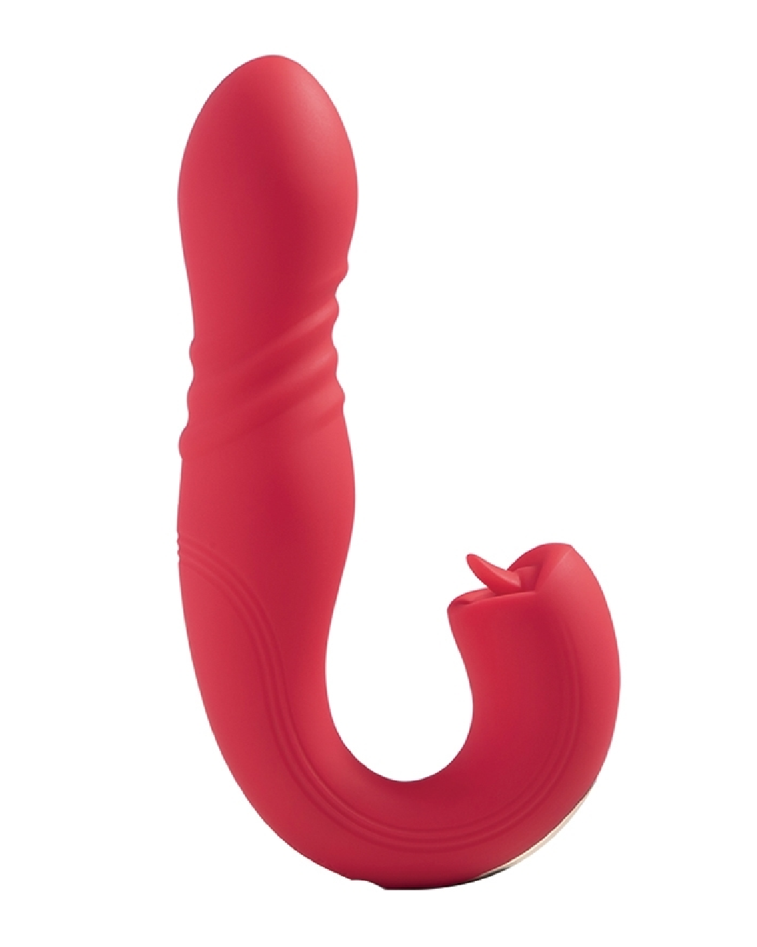 Joi App Controlled Thrusting Vibrator With Tongue - Red — BTB Shop