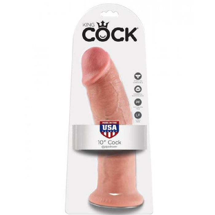 King Cock 10 Inch Suction Cup Dildo - Vanilla