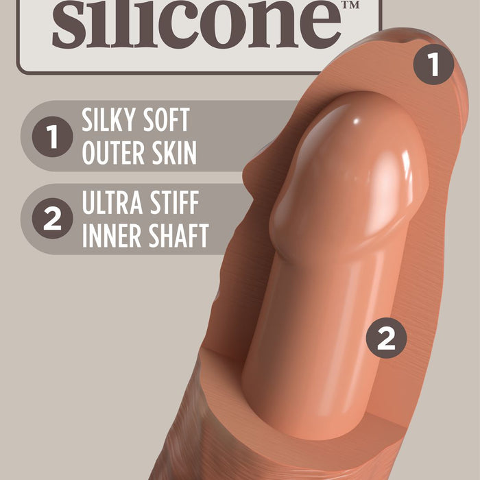 King Cock Elite 6" Silicone Dual Density Dildo - Caramel