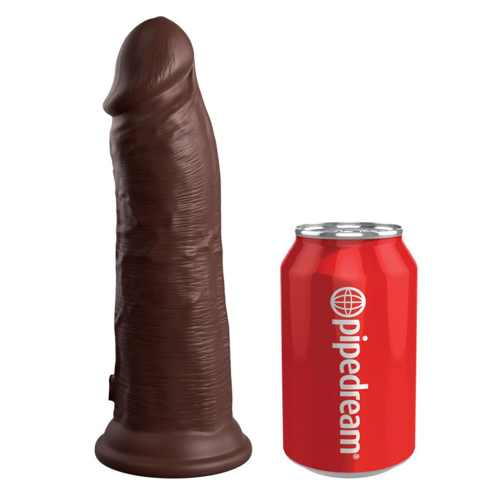 King Cock Elite 8" Silicone Dual Density Dildo - Chocolate