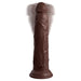 King Cock Elite 9" Vibrating Silicone Dual Density Dildo with Remote  - Chocolate