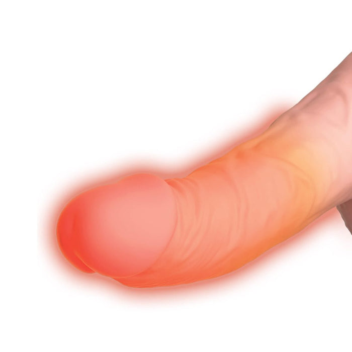 King Cock Plus 6.5 Inch Thrusting Heating Cock with Balls - Vanilla