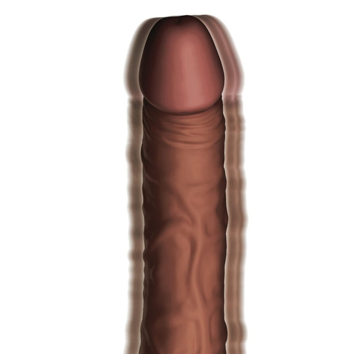 King Cock Plus 7.5 Inch Thrusting Heating Cock with Balls - Chocolate