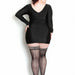 Kix'ies Lois Silky Sheer Black with Back Seam Thigh Highs (sizes A-D)