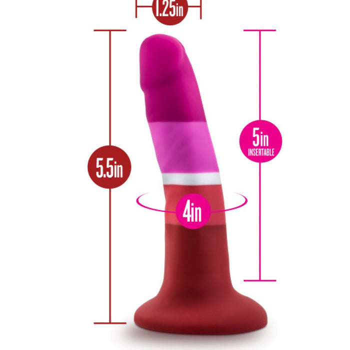 Lesbian Pride 5.5 Inch Silicone Suction Cup Dildo