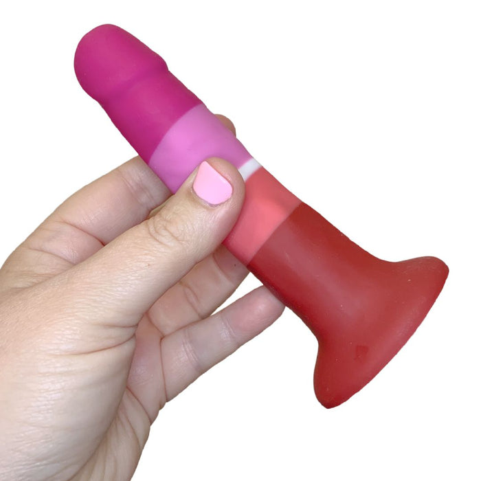 Lesbian Pride 5.5 Inch Silicone Suction Cup Dildo