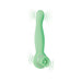 The Luscious Licker Double Ended Licking & G-Spot Vibrator from Nasstoys in mint green is a USB rechargeable vibrator designed for G-spot stimulation. It features a smooth, elongated shape with ripple-like effects at the base to indicate vibration or pulsation, complemented by its sleek, modern design and rounded tip.