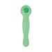 A close-up of the Nasstoys Luscious Licker Double Ended Licking & G-Spot Vibrator in mint green, showcasing its cylindrical handle and circular head with a screw-like attachment. This innovative device is USB rechargeable and designed for intimate pleasure.