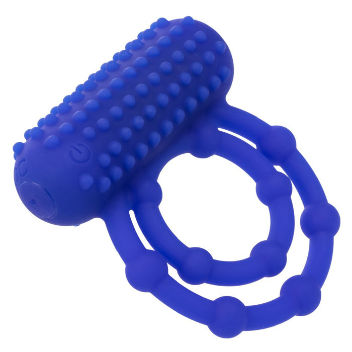 Maximus 10 Bead Vibrating Beginner Cock Ring for Couples - Blue