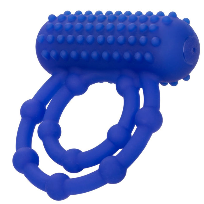 Maximus 10 Bead Vibrating Beginner Cock Ring for Couples - Blue