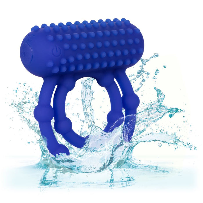 Maximus 10 Bead Vibrating Beginner Cock Ring for Couples - Blue