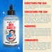 An image of an 8oz bottle labeled "Naughty Jane's Sex Sauce Natural Water Based Lubricant" by XR Brands, featuring a vintage-style illustration of a woman. The text provides usage instructions, safety warnings, and ingredient information for this toy-compatible lube.