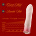 A beige Oh My Gem Morganite Warming Beginner Mini Vibrator by Blush with a curved head is shown on a red background. Text reads, "Curved Head for G Spot Stimulation," and "Rumble Tech," highlighting the vibrating functions. It also mentions, "5 Speeds + 5 Unique Rhythms," with visual representations of various waveform patterns.