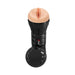 The PDX Juicy Snatch XXL Self Lubricating Stroker for Large Penises in black features a tactile grip and rounded human-like opening, with "PDX" displayed on the side. Crafted from self-lubricating TPE material, it offers an ultra-realistic experience.