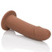 The image displays a CalExotics PPA with Jock Strap Hollow Silicone Penis Extender Strap-on - Chocolate designed as a penis extender with a rounded end, showcased on a white background featuring a reflective surface below.