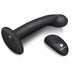 Pegasus 6" G-Spot & Prostate Vibrating Strap-on Dildo and Harness Set - Black showing the suction cup and remote