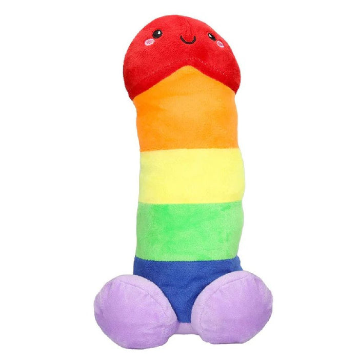 Penis Stuffy - 12 Inch Smiling Plush Rainbow Colored Penis