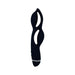 The Pepper Paramour G Spot and A Spot Vibrator by Pepper showcases a sleek, black design with dual curves featuring two rounded sections and ergonomic cut-out handles. Its smooth matte finish is complemented by a metallic accent at the base, making it ideal for both clitoral and A-spot stimulation.