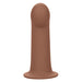 A brown Performance Maxx Smooth Hollow Dildo Silicone Strap-on Penis Extension (Dark) with a smooth surface and a suction-cup base, standing upright, isolated on a white background.