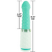 The Pillow Talk Feisty Thrusting Vibrator with Case by BMS Enterprises features a turquoise, textured silicone shaft and a quilted white base. The product details indicate measurements of 4.87" insertable length and 8.25" overall length. This USB rechargeable device ensures continual pleasure without the worry of batteries.