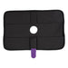 A black Sportsheets gel ice pack, designed for the Pivot 3 in 1 Play Pad Toy Mount, with a hole in the center and a purple adjustable strap.