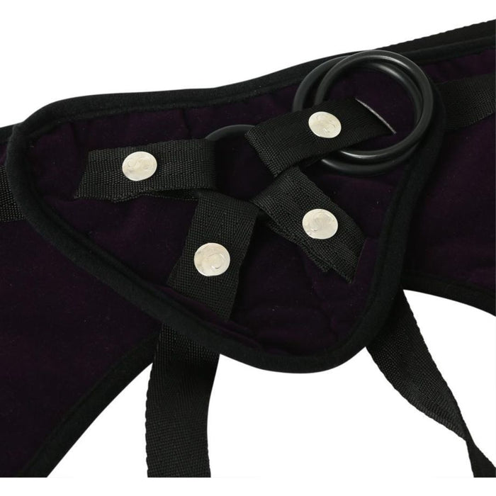 Sportsheets Plus Size Beginners Strap On Harness - Purple close up 