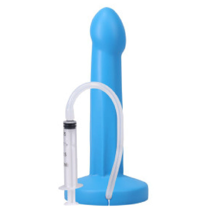 Pop 7 Inch Silicone Squirting Dildo - Blue