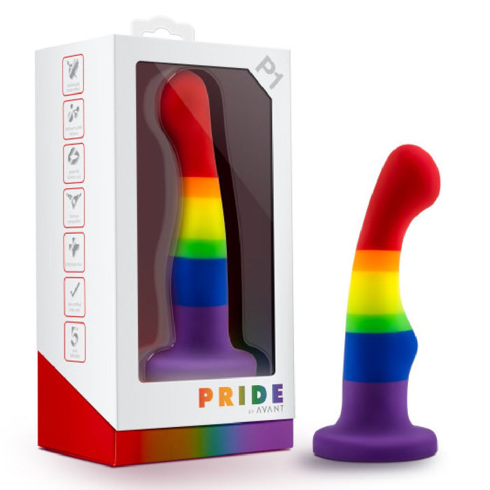 Pride 6 Inch Rainbow Striped Silicone Suction Cup Dildo