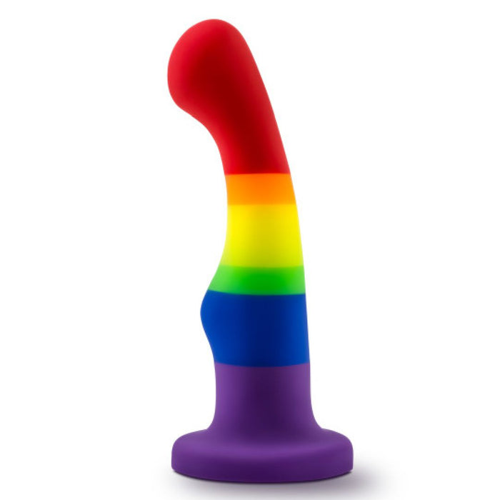 Pride 6 Inch Rainbow Striped Silicone Suction Cup Dildo