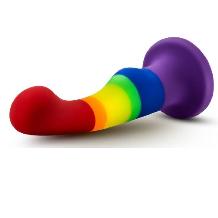 Pride 6 Inch Rainbow Striped Silicone Suction Cup Dildo