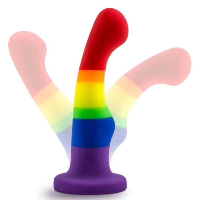 Pride 6 Inch Rainbow Striped Silicone Suction Cup Dildo