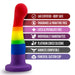 Pride 6 Inch Rainbow Striped Silicone Suction Cup Dildo