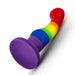 Pride 6 Inch Rainbow Striped Silicone Suction Cup Dildo