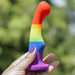 Pride 6 Inch Rainbow Striped Silicone Suction Cup Dildo