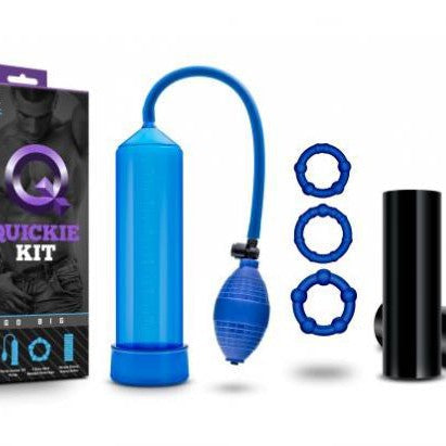 Quickie Kit Go Big Penis Pump, Stroker & Rings by Blush with box