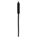 A black, elongated, and slender silicone kitchen spatula with a narrow, pointed tip and a handle. The entire tool is uniform in color and texture, resembling the sleek design featured in Doc Johnson's Raised Textured Silicone Spanking Paddle In a Bag collection.