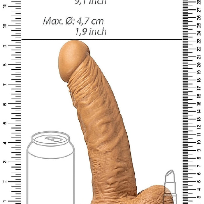 Realrock 7 Inch Hollow Dildo with Balls & Strap-on Harness - Caramel