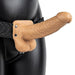 Realrock 7 Inch Hollow Dildo with Balls & Strap-on Harness - Caramel