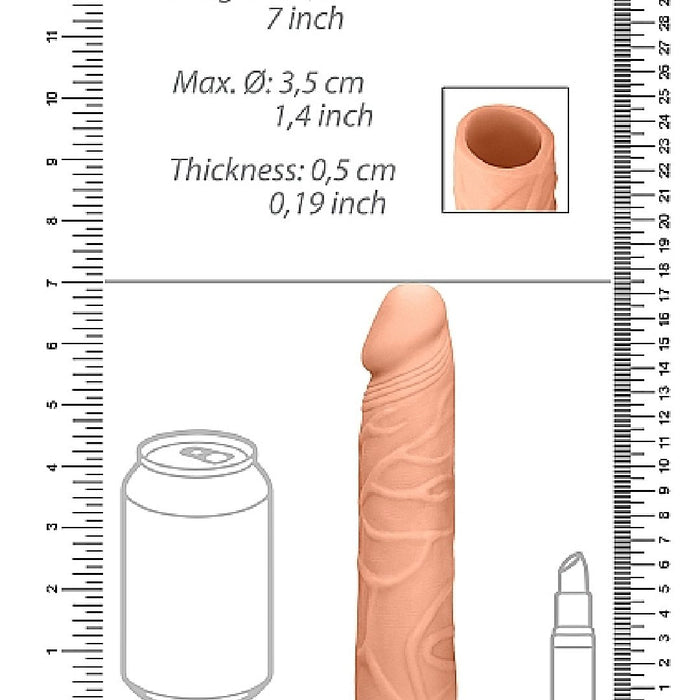 Realrock 7 Inch Penis Extender Sleeve - Vanilla