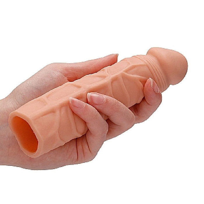 Realrock 7 Inch Penis Extender Sleeve - Vanilla