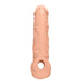 Realrock 8 Inch Penis Extender Sleeve with Ball Strap - Vanilla