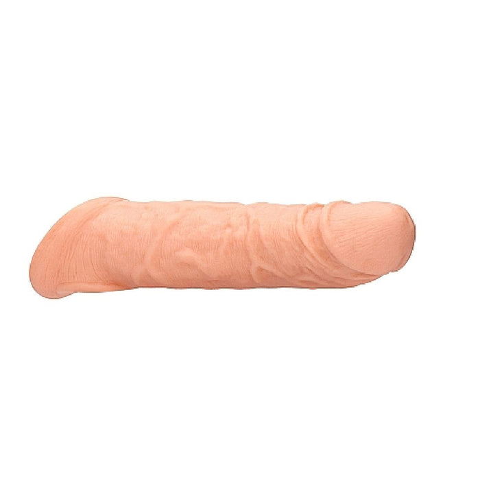 Realrock 8 Inch Penis Extender Sleeve with Ball Strap - Vanilla