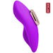 Introducing the Remote Controlled Panty Vibrator for Beginners in a Bag by Doc Johnson. This purple ergonomic personal massager boasts a sleek, curved design with a metallic silver accent on the side. It features smooth surfaces and a form-fitting shape for precise stimulation, crafted from eco-friendly materials. Additionally, it includes a wireless remote control for ultimate convenience.