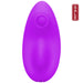 The Remote Controlled Panty Vibrator for Beginners in a Bag by Doc Johnson is a small, sleek, purple, oval-shaped silicone device with a circular indentation near the top. The smooth surface and modern design are complemented by its powerful vibrating functions for added versatility.