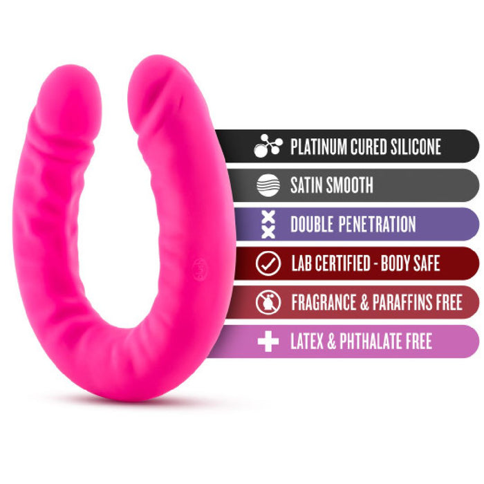 Ruse 18 inch Silicone Slim Double Dildo - Hot Pink