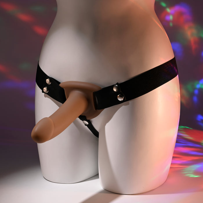 Our First Hollow Strap-On Dildo + Harness Set - Chocolate