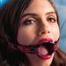 Scandal Wide Open Mouth Gag worn by a model